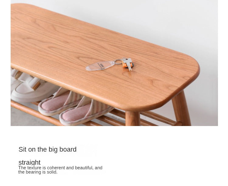 Oak, Solid Rubberwood Shoe Bench