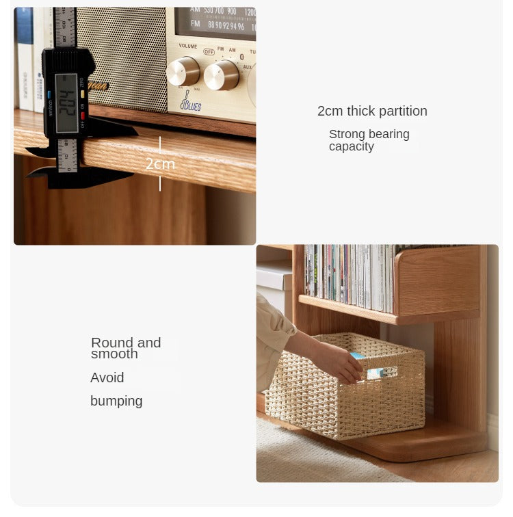 Oak Solid Wood Floor-Standing Bookshelf