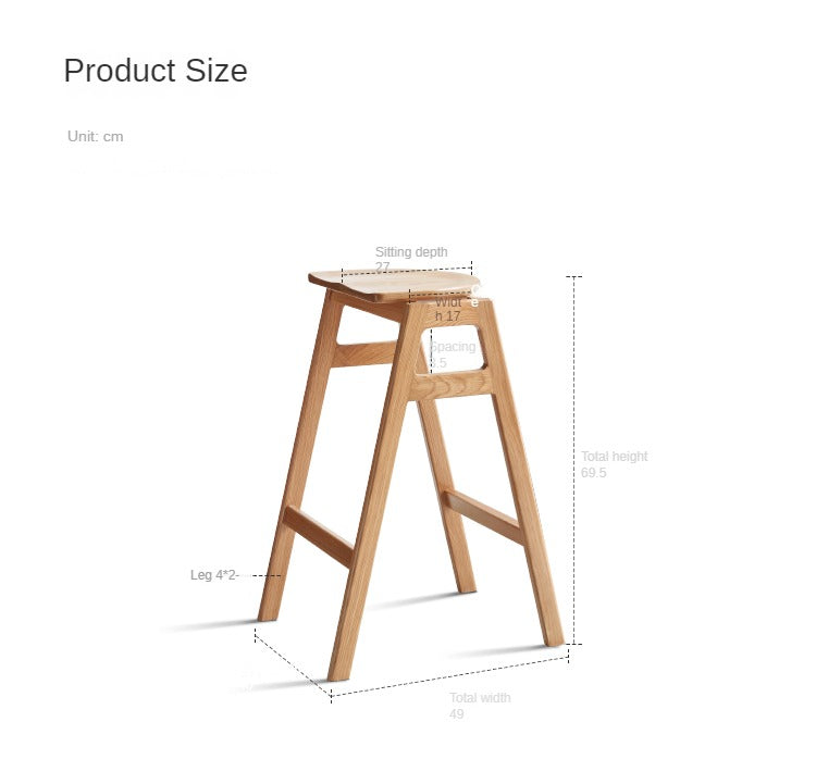 Oak Solid Wood High Feet Stool