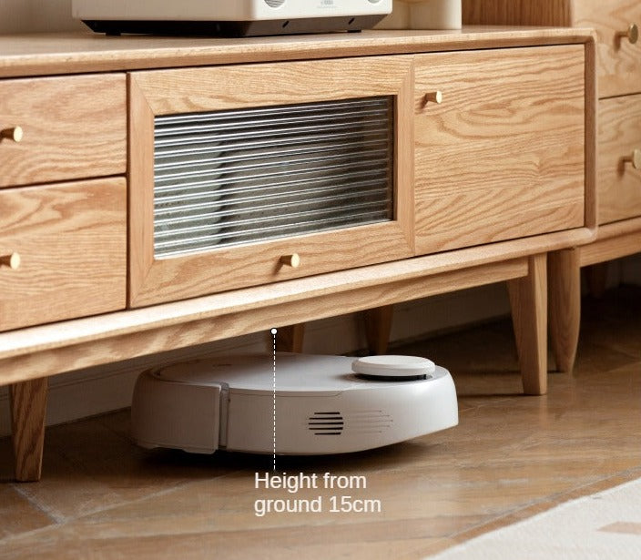 Oak Solid Wood Flip Door TV Cabinet.
