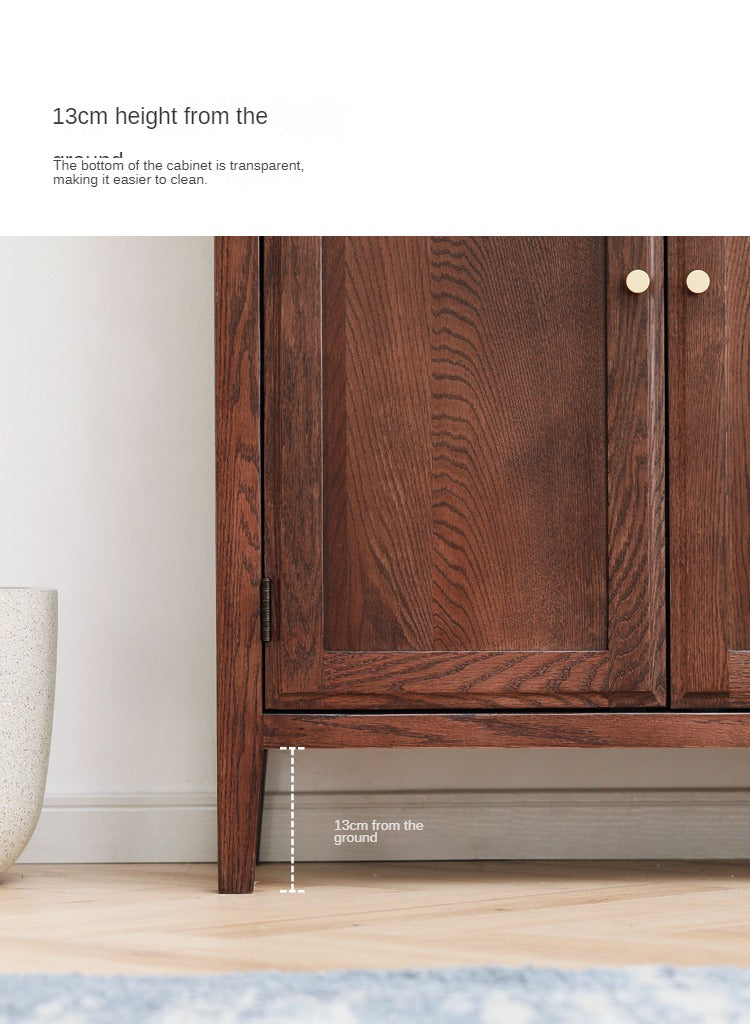Oak Solid Wood American Style Shoe Cabinet