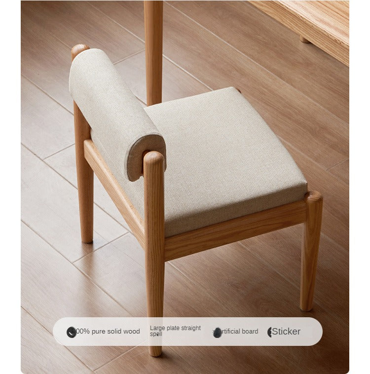 Oak Solid Wood Low Back Small Dining Chair