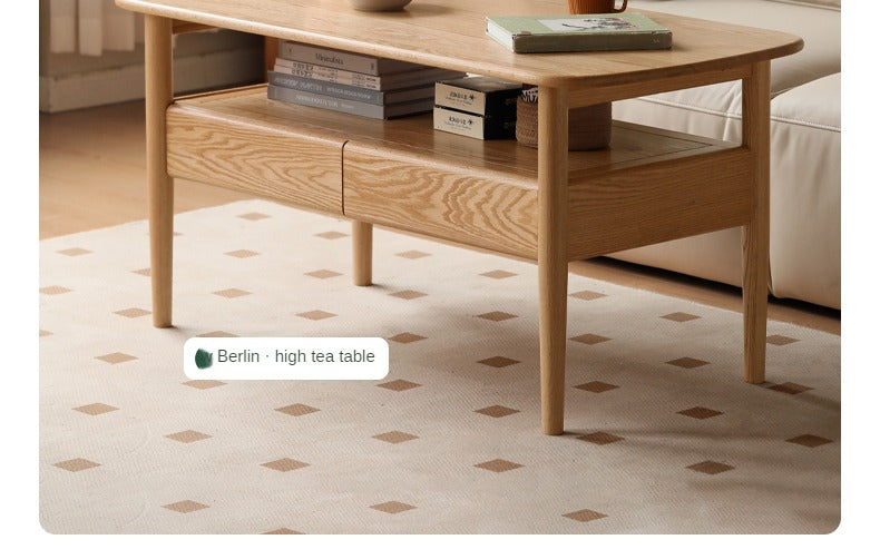Oak Solid Wood High-leg Coffee Table