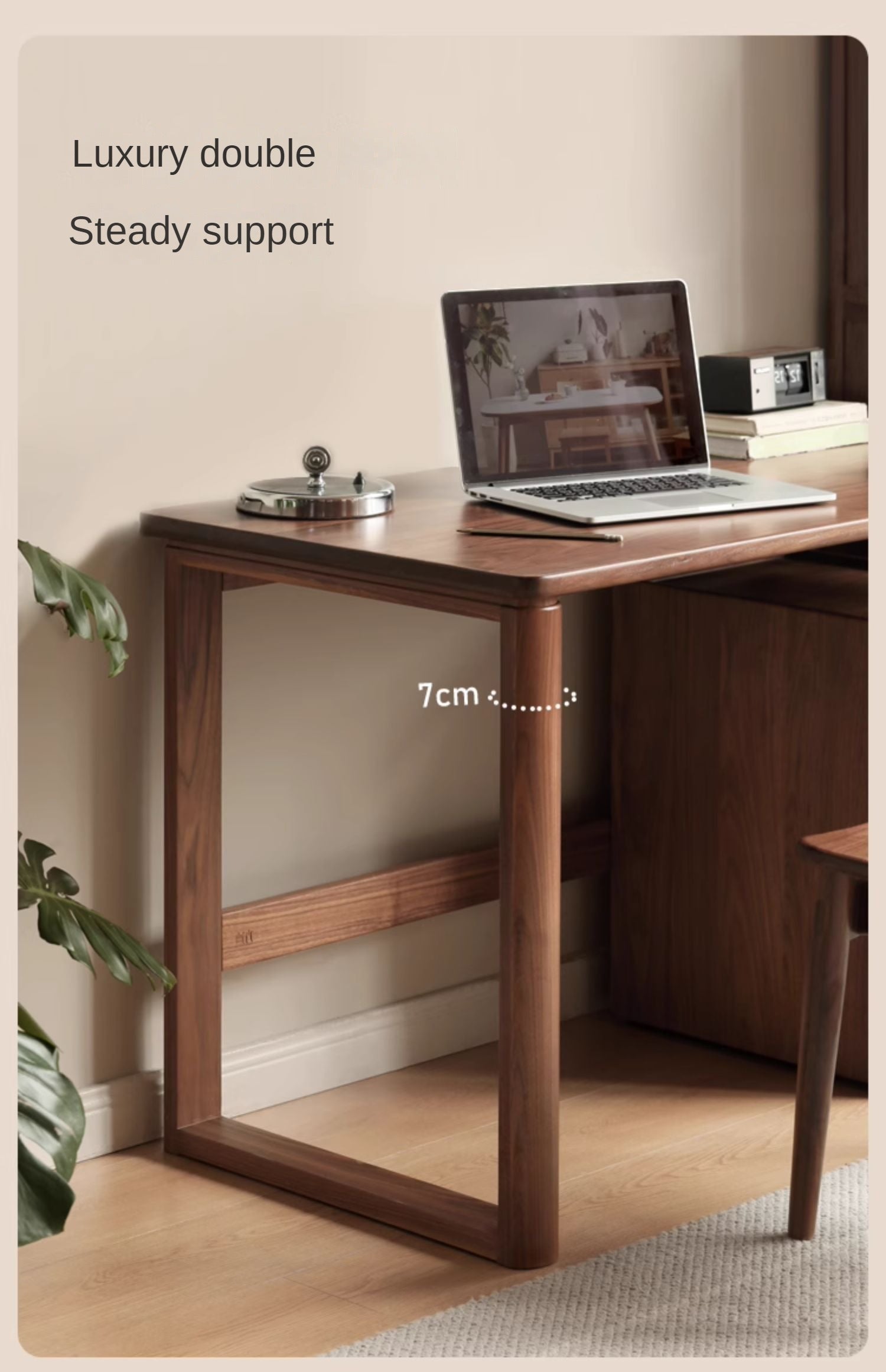 Black Walnut, Ash Solid Wood Study Writing Desk