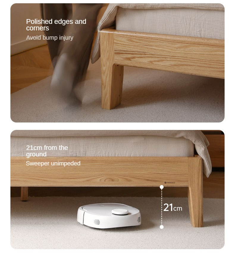 Oak Solid Wood Bed Nordic Modern