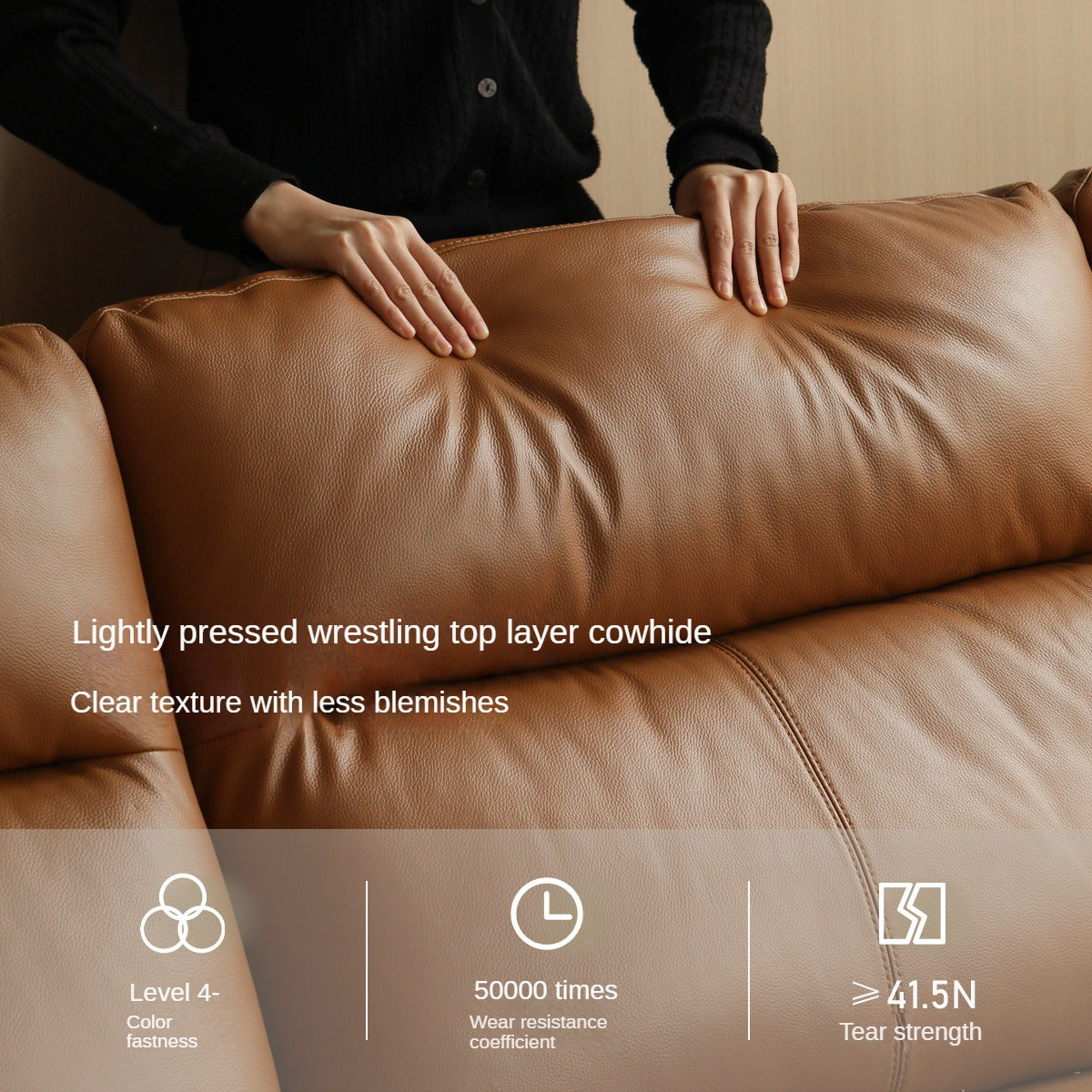 Leather Electric Zero Wall Sofa Italian Light Luxury.