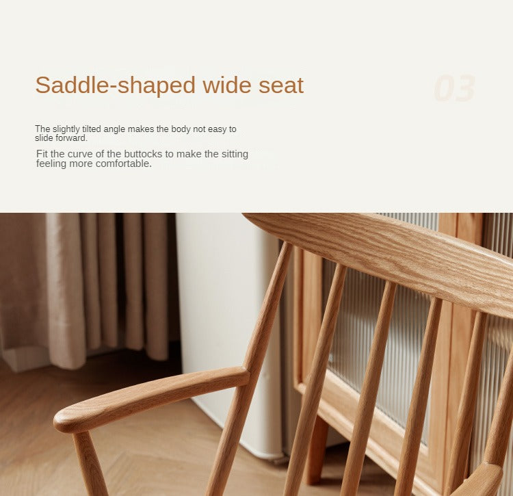 Set 4 pcs Oak Solid Wood Dining Armchair Leisure Chair