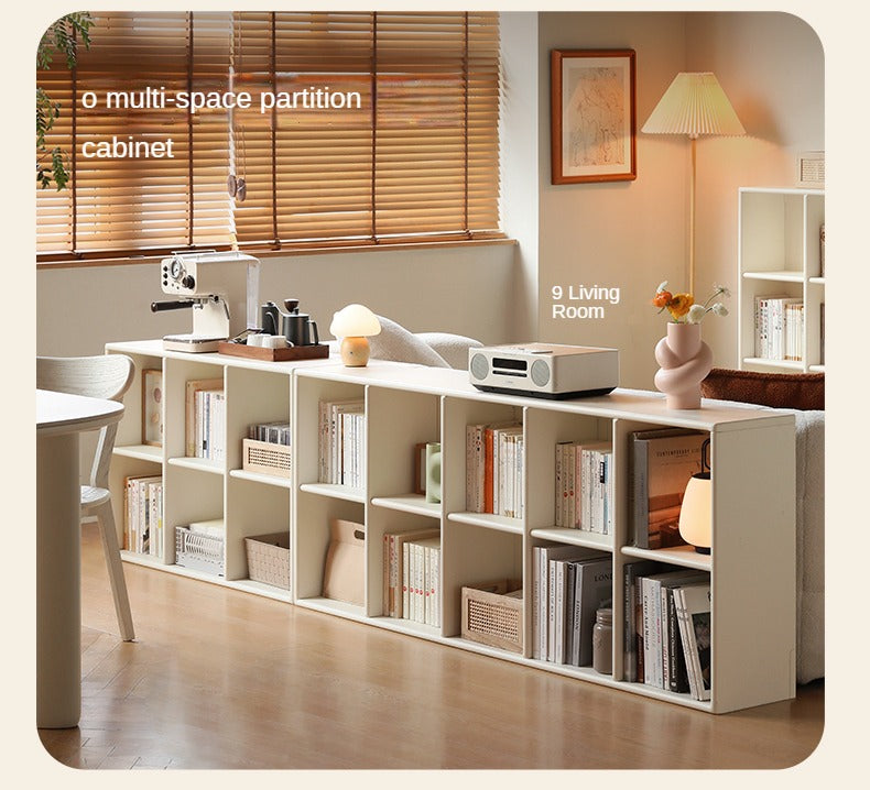 Poplar Solid Wood Bookcase Free Combination Cream Style
