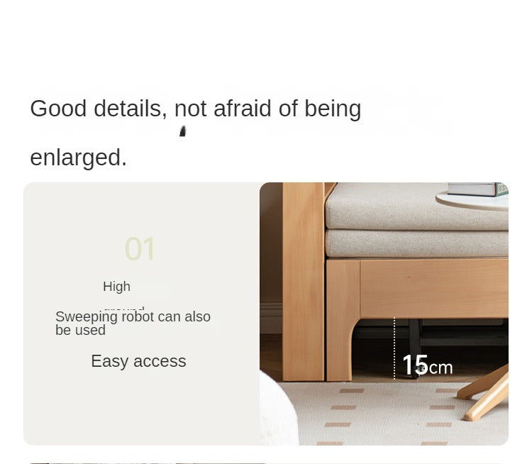 Oak Solid Wood Multi-function Sleeper Sofa.