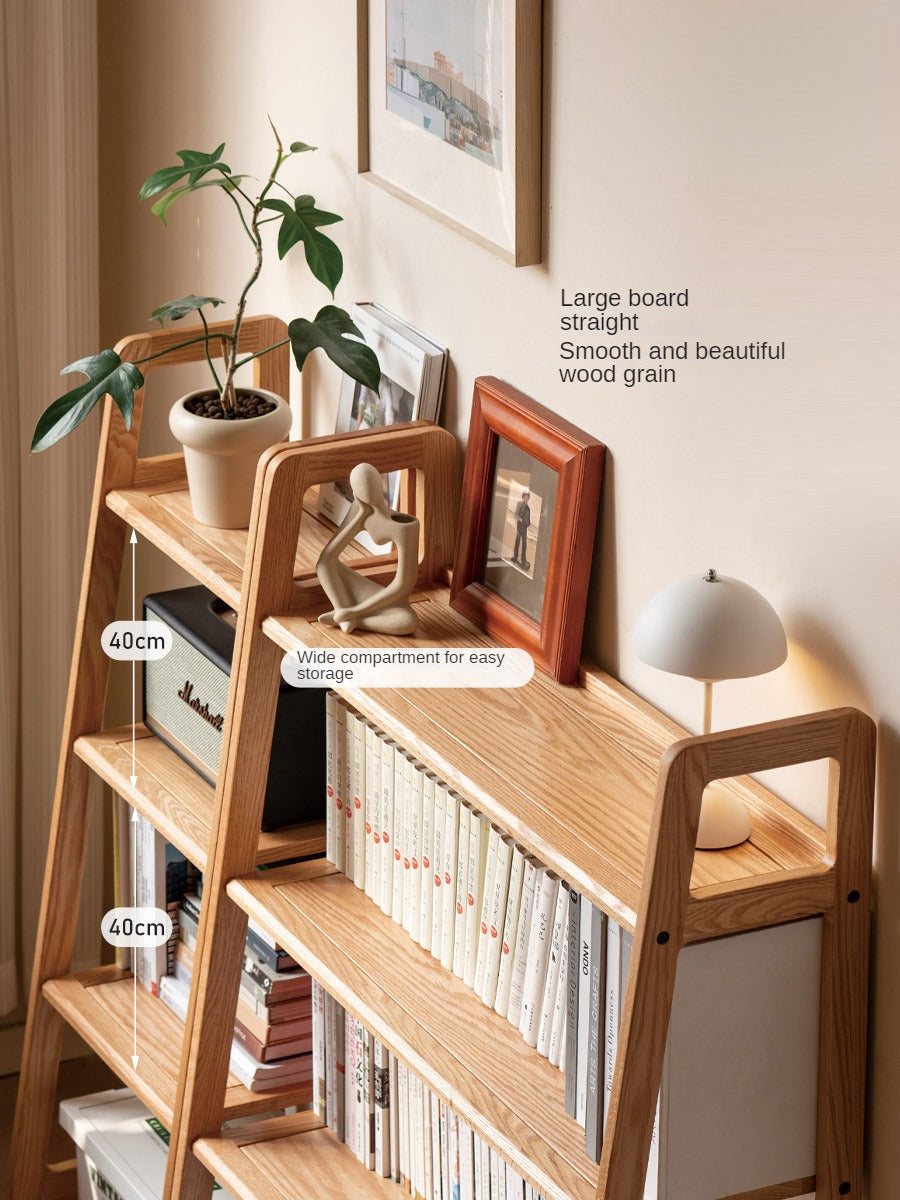 Oak Solid Wood Multi Layer Shelf, Bookshelves, Flower Racks