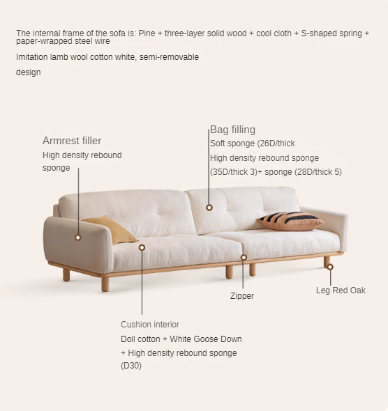 Fabric Lambskin White Sofa.