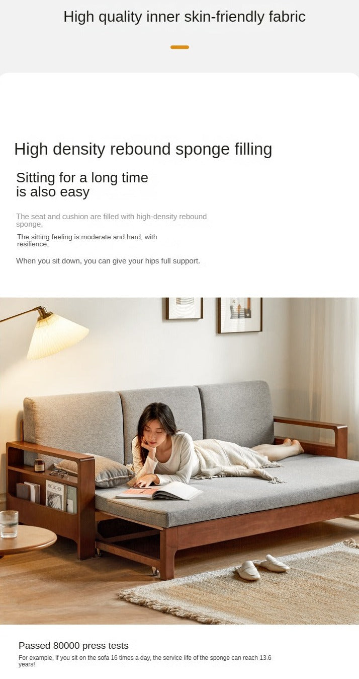 Oak, Beech Folding Multi-functional Storage Sofa Bed