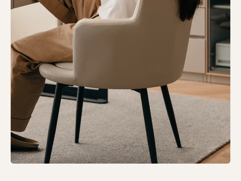 Organic Leather Soft Comfortable Italian Light Luxury Computer Chair