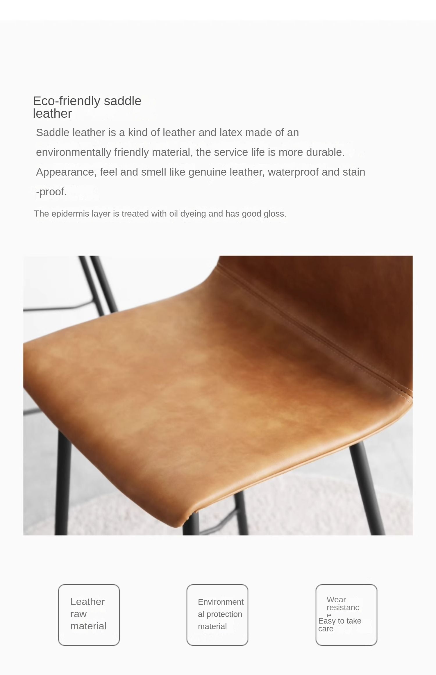 Saddle Leather Iron Bar Chair