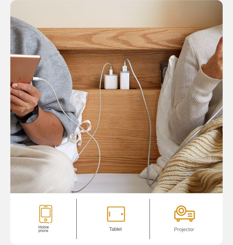 Oak Solid Wood Suspension Luminous Bed