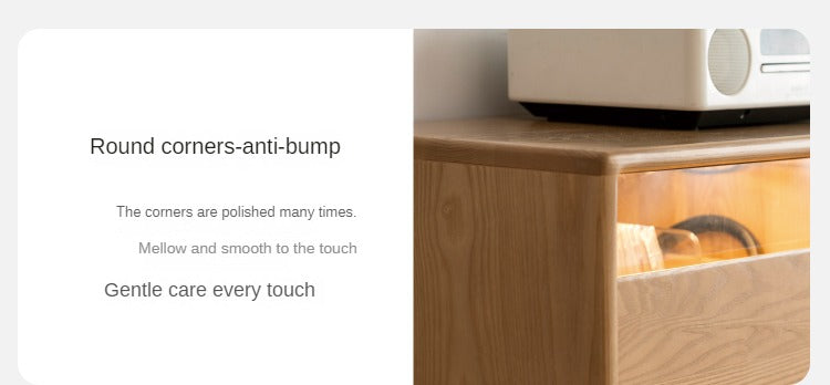 Ash Solid Wood Floor Modern Rock Board TV Cabinet.