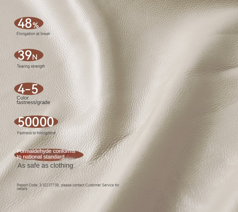 Leather Straight Italian Style Light Luxury Sofa,