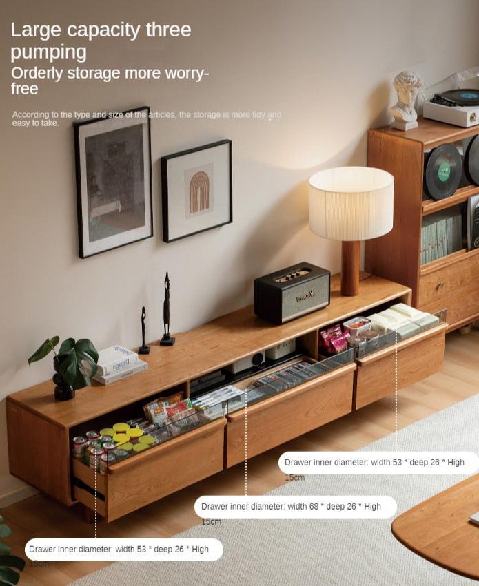 Cherry, Ash Solid Wood TV Cabinet.