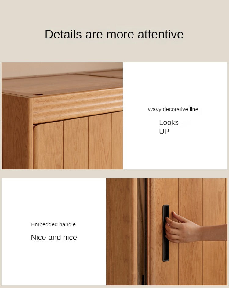 Cherry Wood Retro Wardrobe Sliding Door.