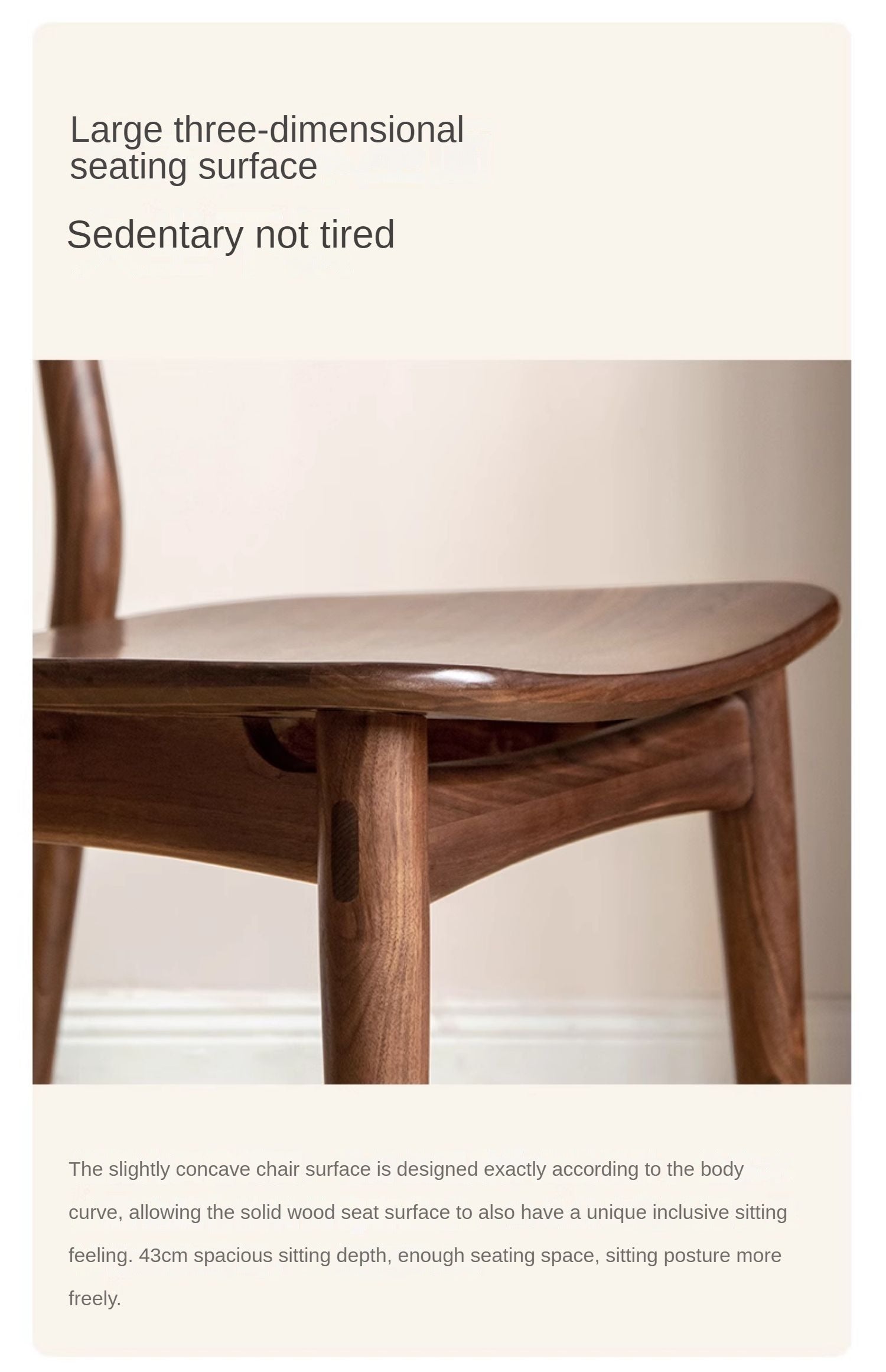 Ash Solid Wood Modern Dining Backrest Chair 4pcs