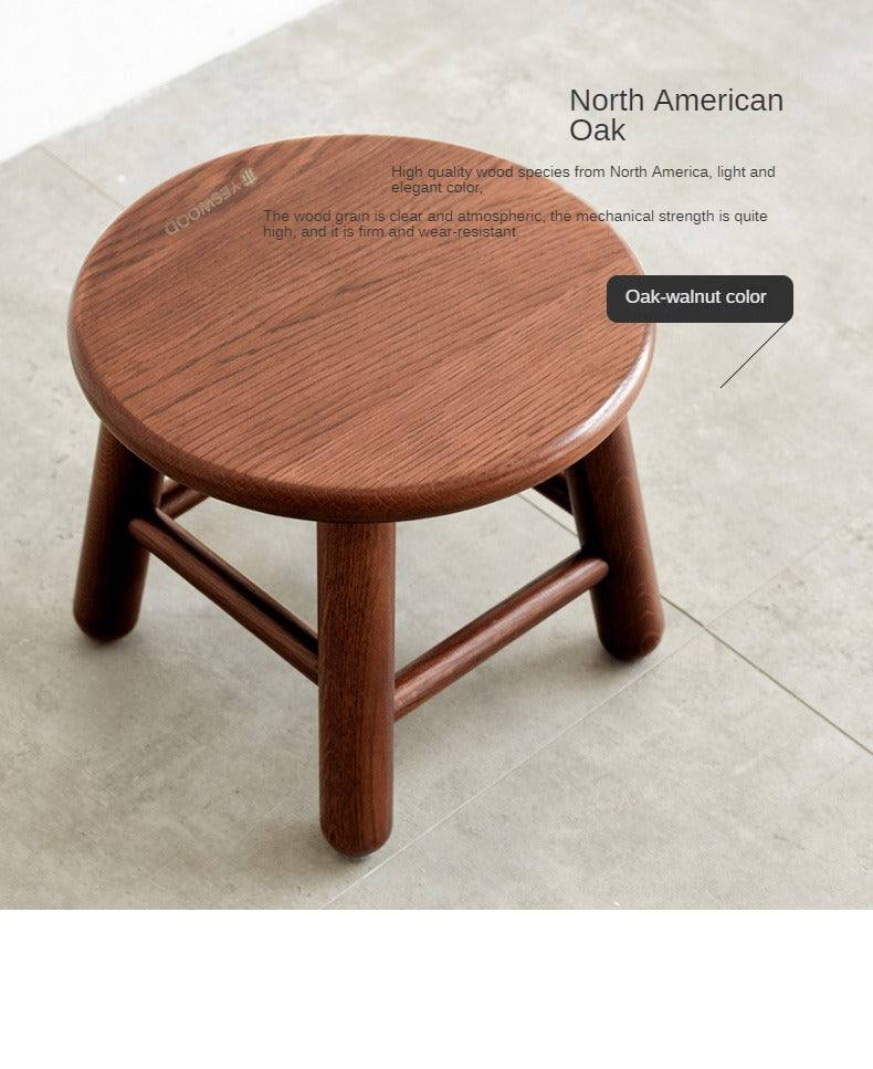 Oak, Beech Solid Wood Small Stool
