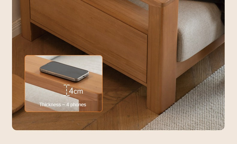 Poplar Solid Wood Sofa Modern Simple High Back Fabric Sofa