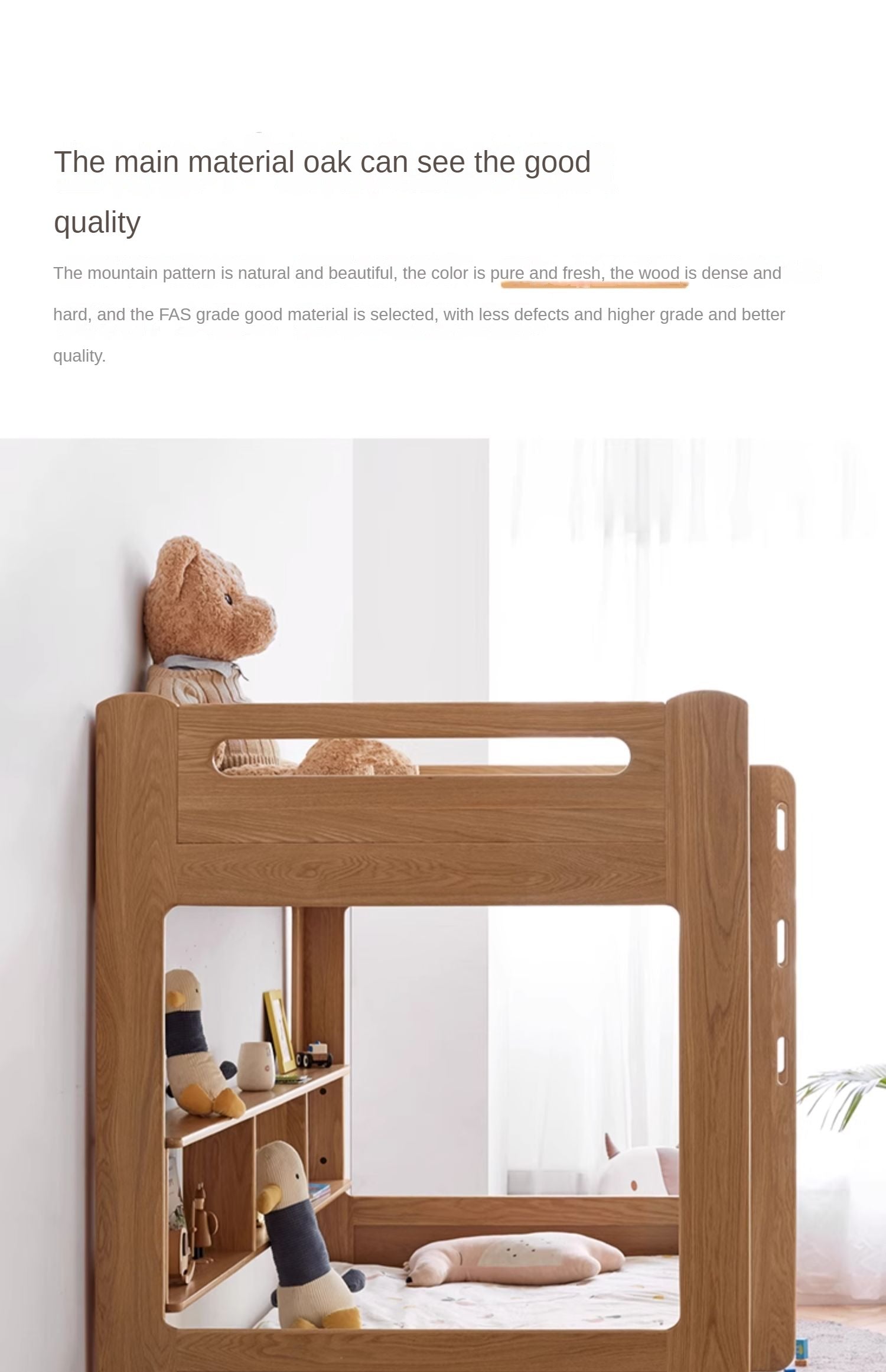 Beech, Rubberwood solid wood Bunk Bed.