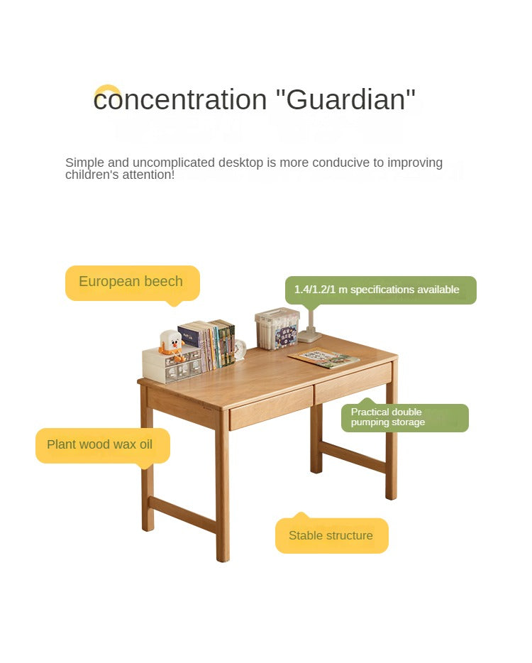 Beech Solid Wood Children's Study Desk