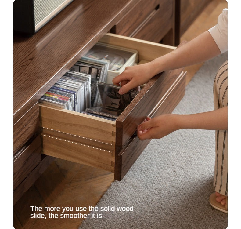 Oak Solid Wood Nordic TV Cabinet.