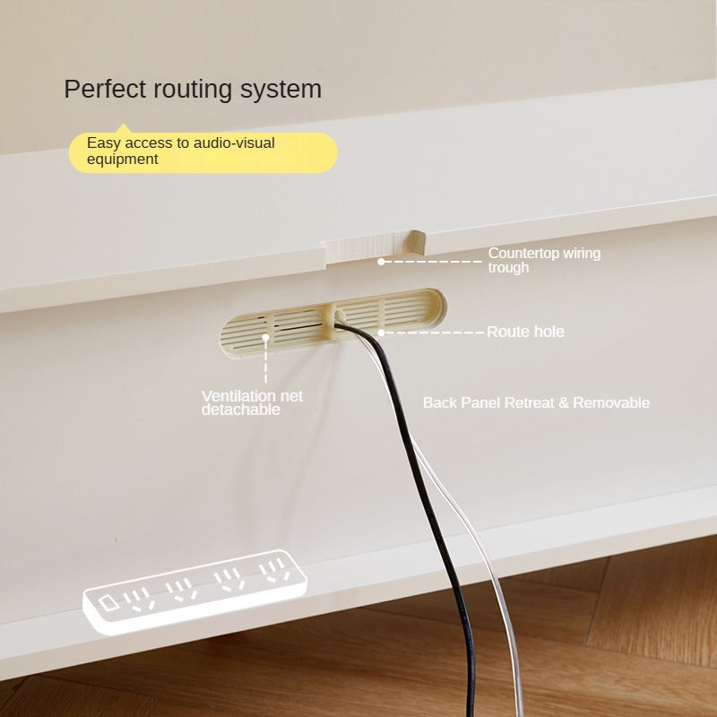 Rubber Solid wood French Cream Style TV Cabinet.