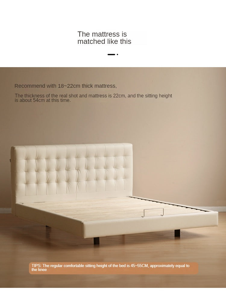 Suspended Organic Leather Bed, Genuine Leather Bed