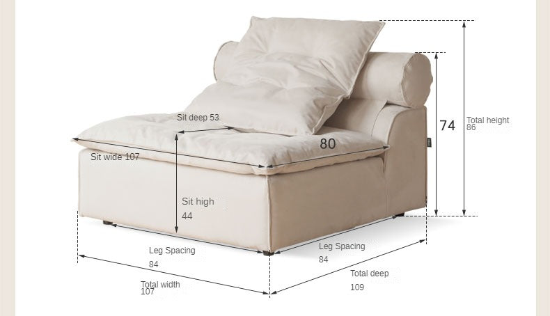 Fabric French Cream Style Modular Sofa.