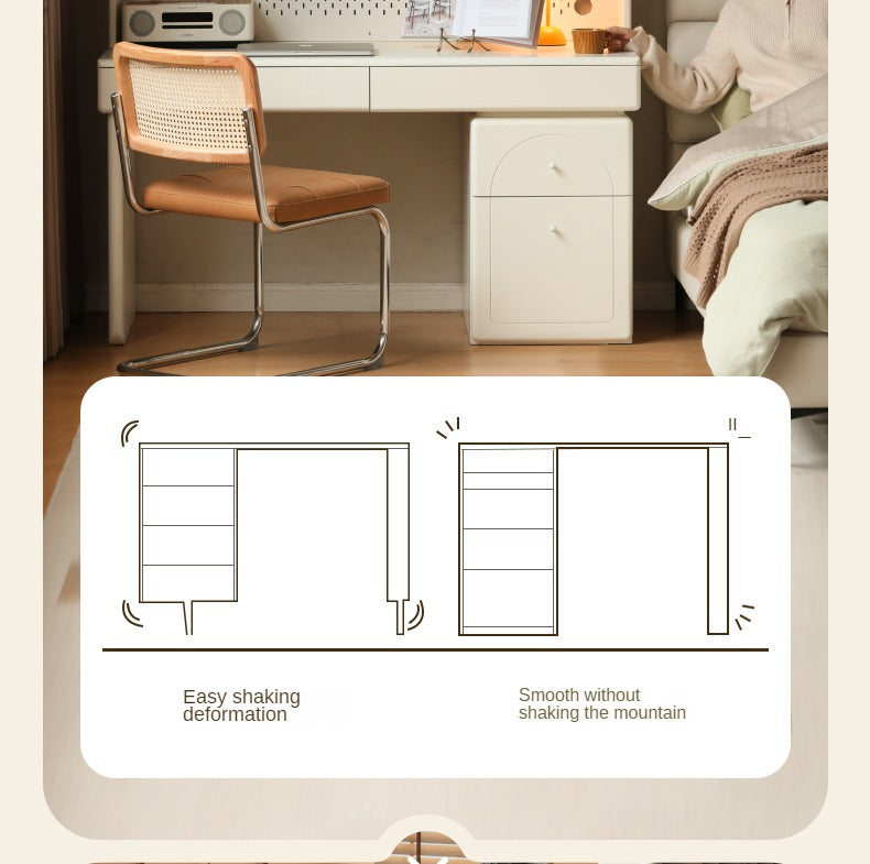 Solid RubberWood Wood Desk Bookshelf Integrated Study Table