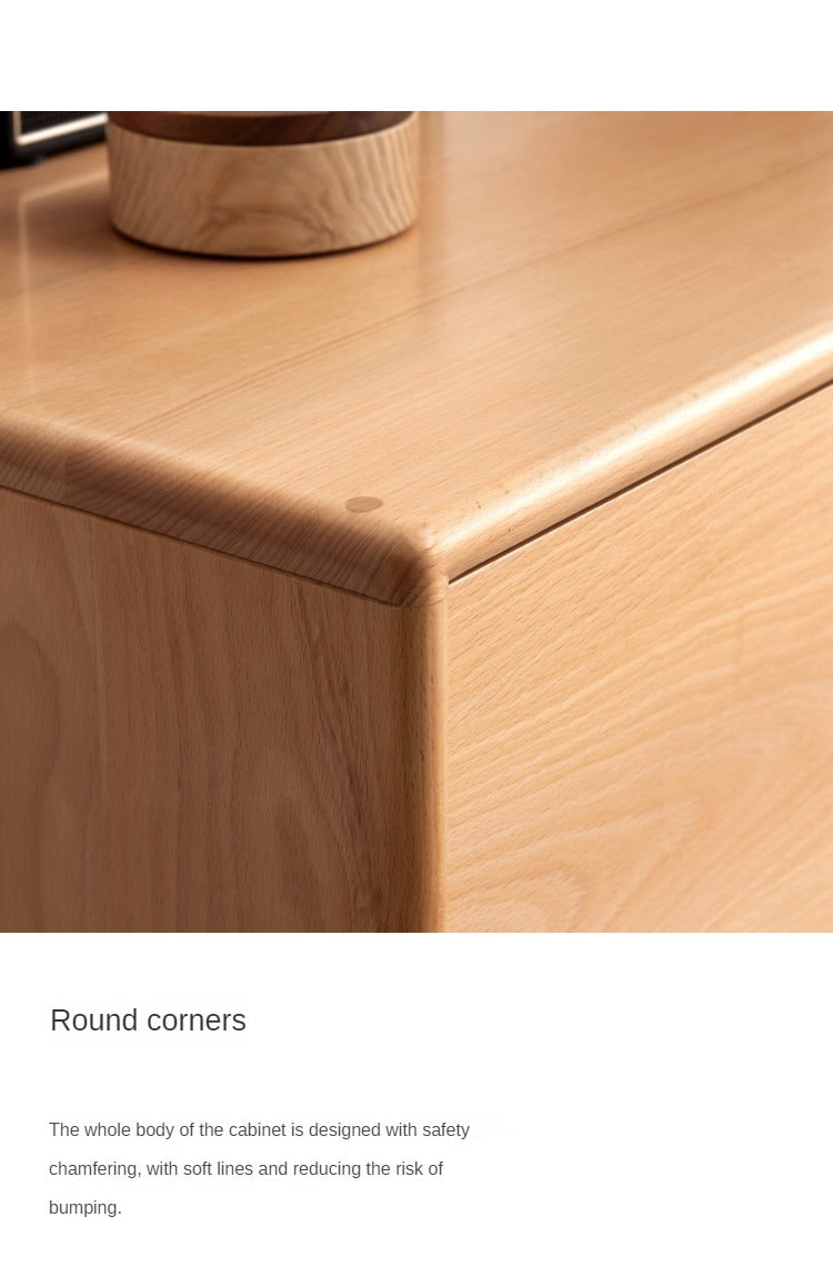 Beech Solid Wood Floor TV Cabinet.