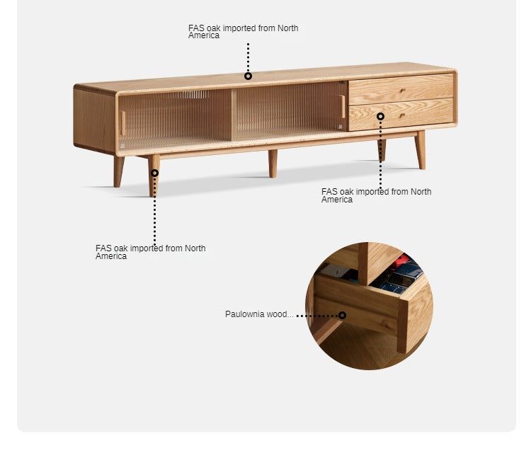 Oak, Beech, Rubber Solid Wood TV Stand
