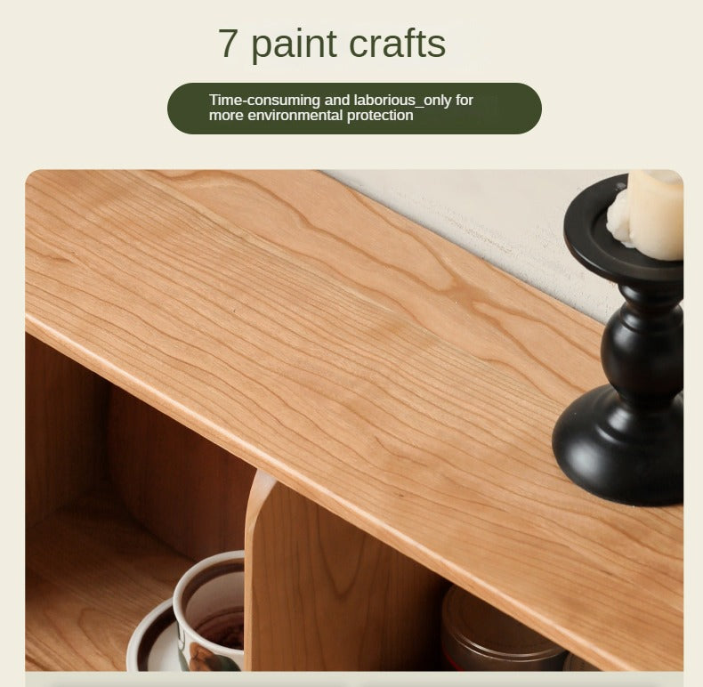 Cherry Solid Wood Bookcase Floor Display Free Lattice Combination