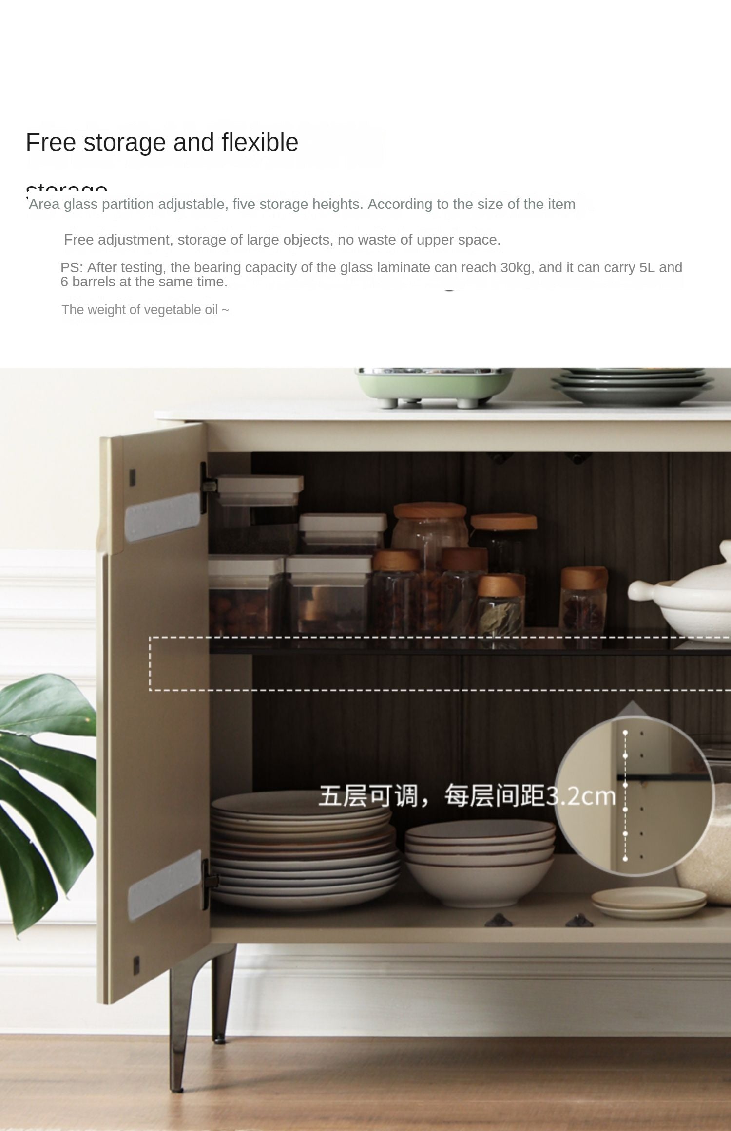 Sideboard Ash solid wood slate top"
