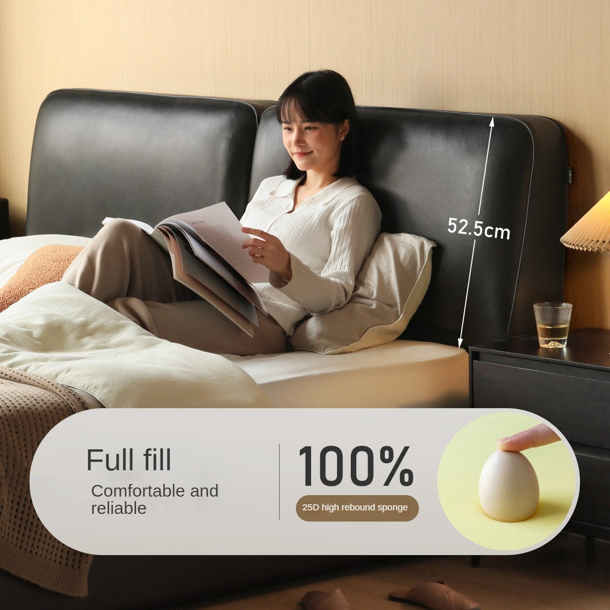 First Layer Of Yellow Cowhide Black Bed