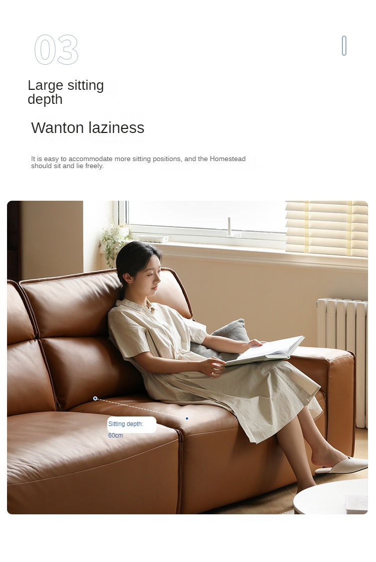 Genuine Leather Art Down Sofa.