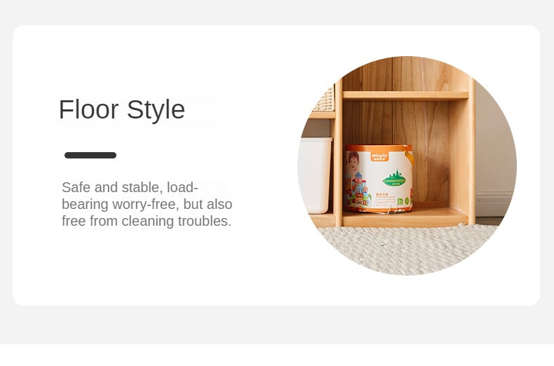 European Beech Solid Wood Storage Bookshelf