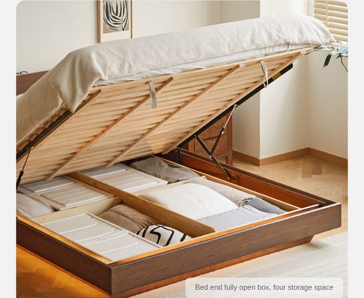 Black Walnut, Oak Suspended Luminous Box Bed