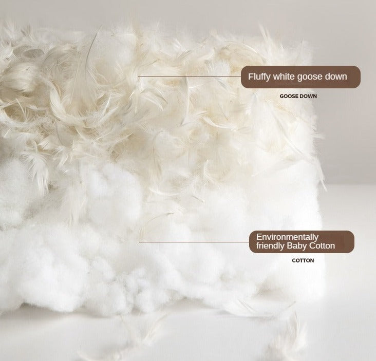 Fabric White Cream Style Down Sofa.