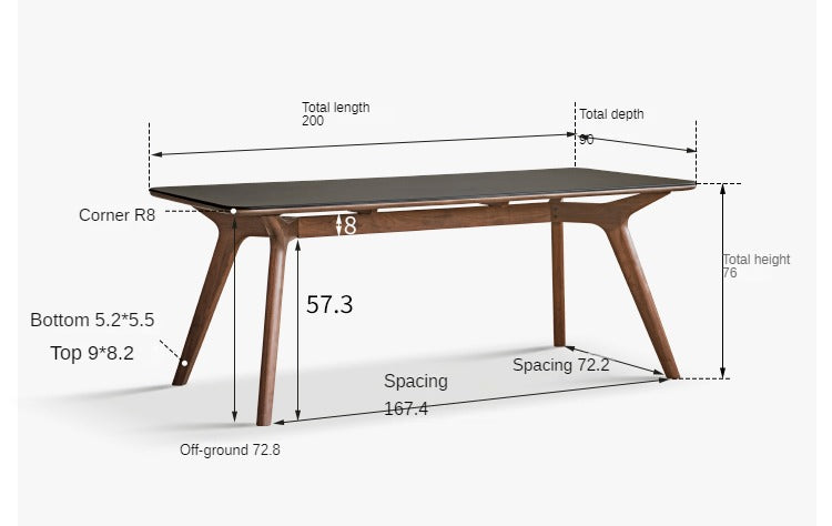 Black Walnut Solid Wood Rock Slab Dining Table