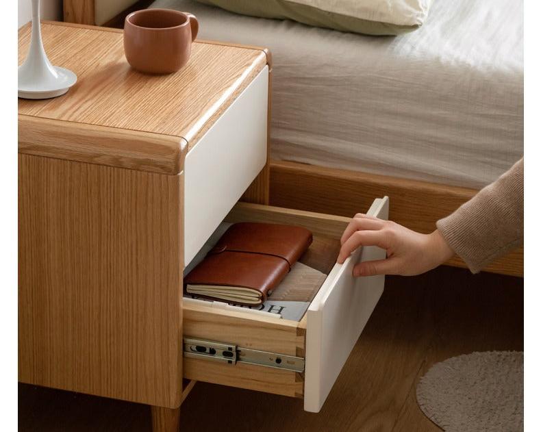 Oak Solid Wood, Solid RubberWood Nightstand