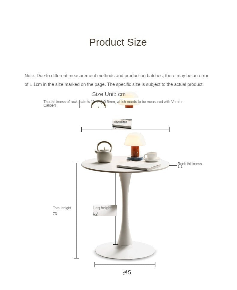 Rock Slab Top Small Round Side Table