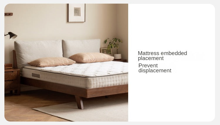 Oak Solid Wood with Fabric Upholstery Bed