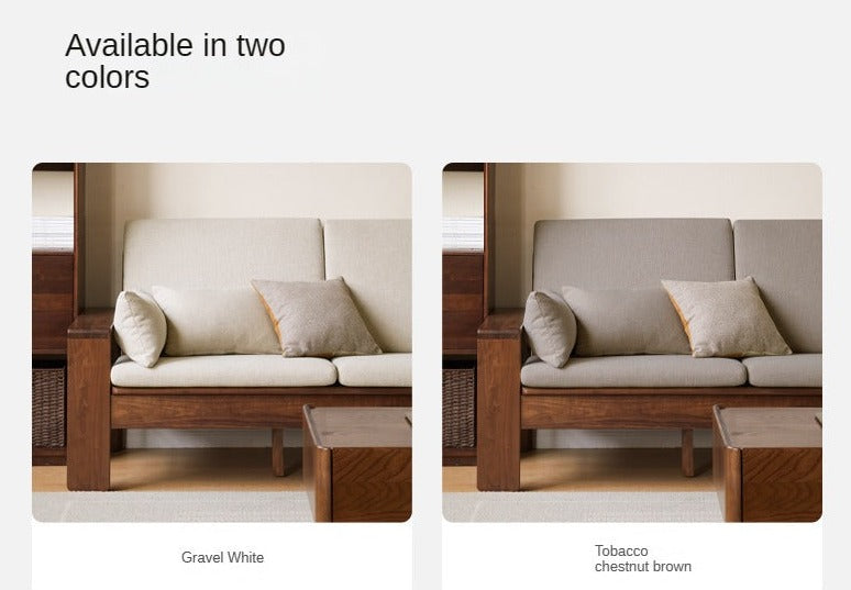 Black Walnut, Solid Sandalwood Fabric Sofa Nordic Dual-purpose Sofa-