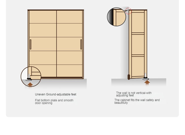 Oak, Pine Solid Wood Sliding Door Wardrobe.