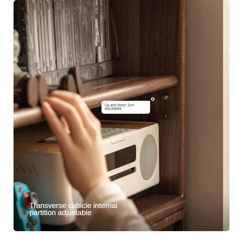 Black Walnut, Oak Solid Wood TV Cabinet Modern Module Combination Storage.