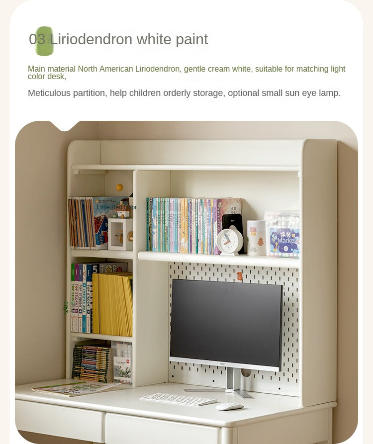 Beech, Oak, Poplar Solid Wood Study Desk with Shelf